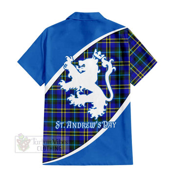 Hope Family Crest Tartan Short Sleeve Button Shirt Celebrate Saint Andrew's Day in Style