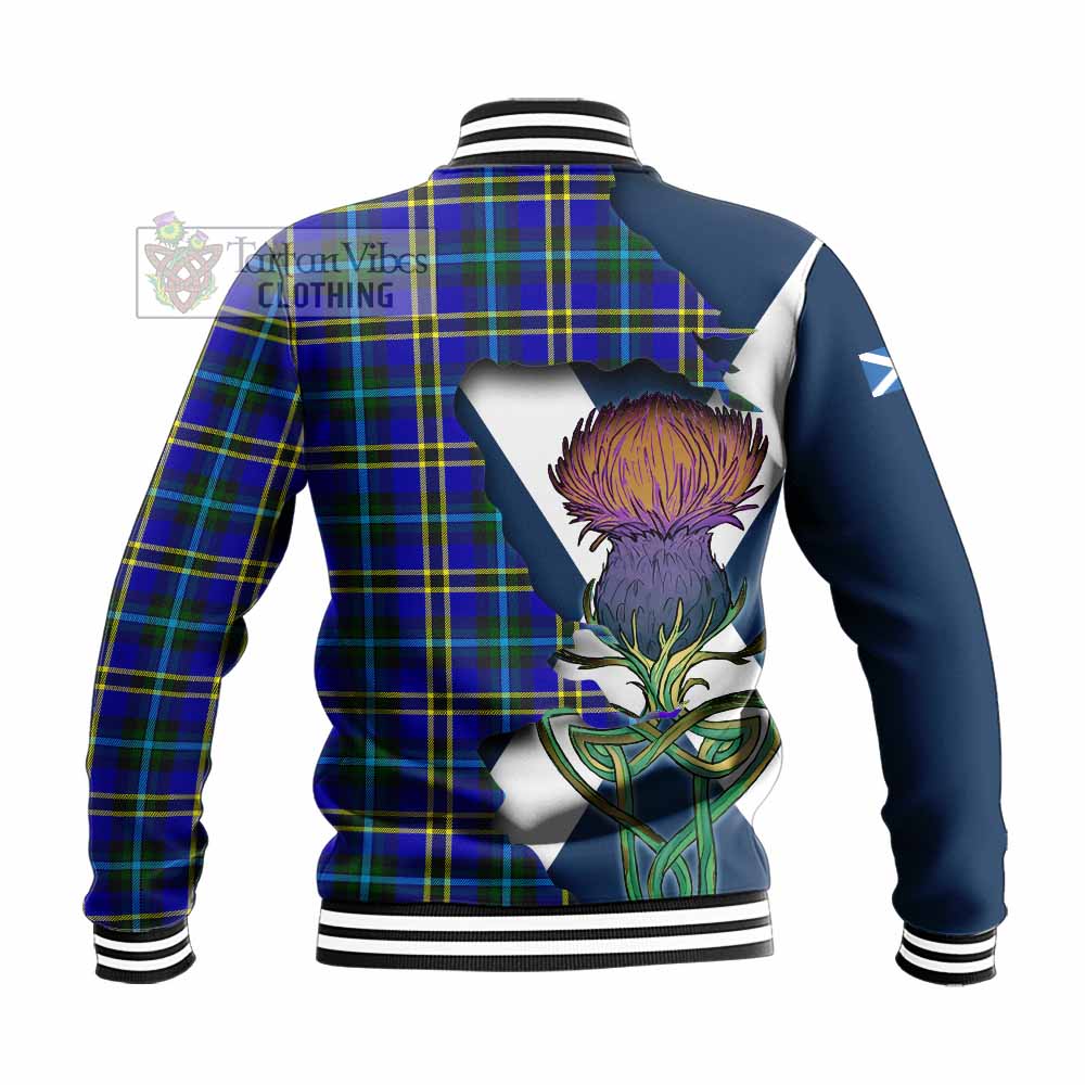 Hope Tartan Family Crest Baseball Jacket Scottish Thistle Celtic Inspired - Tartan Vibes Clothing
