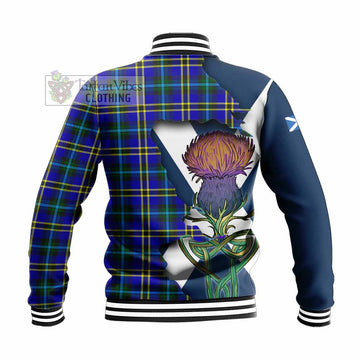 Hope Tartan Family Crest Baseball Jacket Scottish Thistle Celtic Inspired - Tartan Vibes Clothing