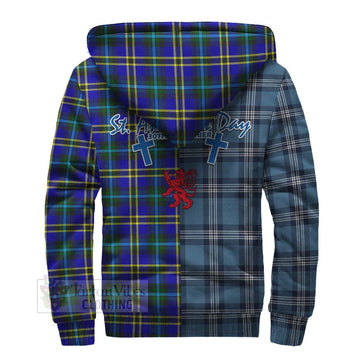 Hope Tartan Sherpa Hoodie Happy St. Andrew's Day Half Tartan Style