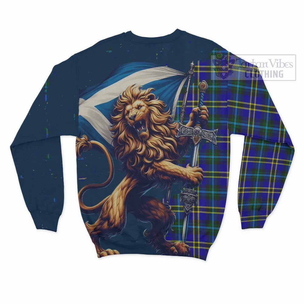 Tartan Vibes Clothing Hope Tartan Family Crest Sweatshirt with Scottish Majestic Lion