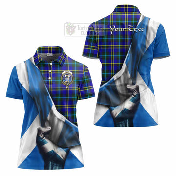 Hope Tartan Women's Polo Shirt with Family Crest Scotland Patriotic Style