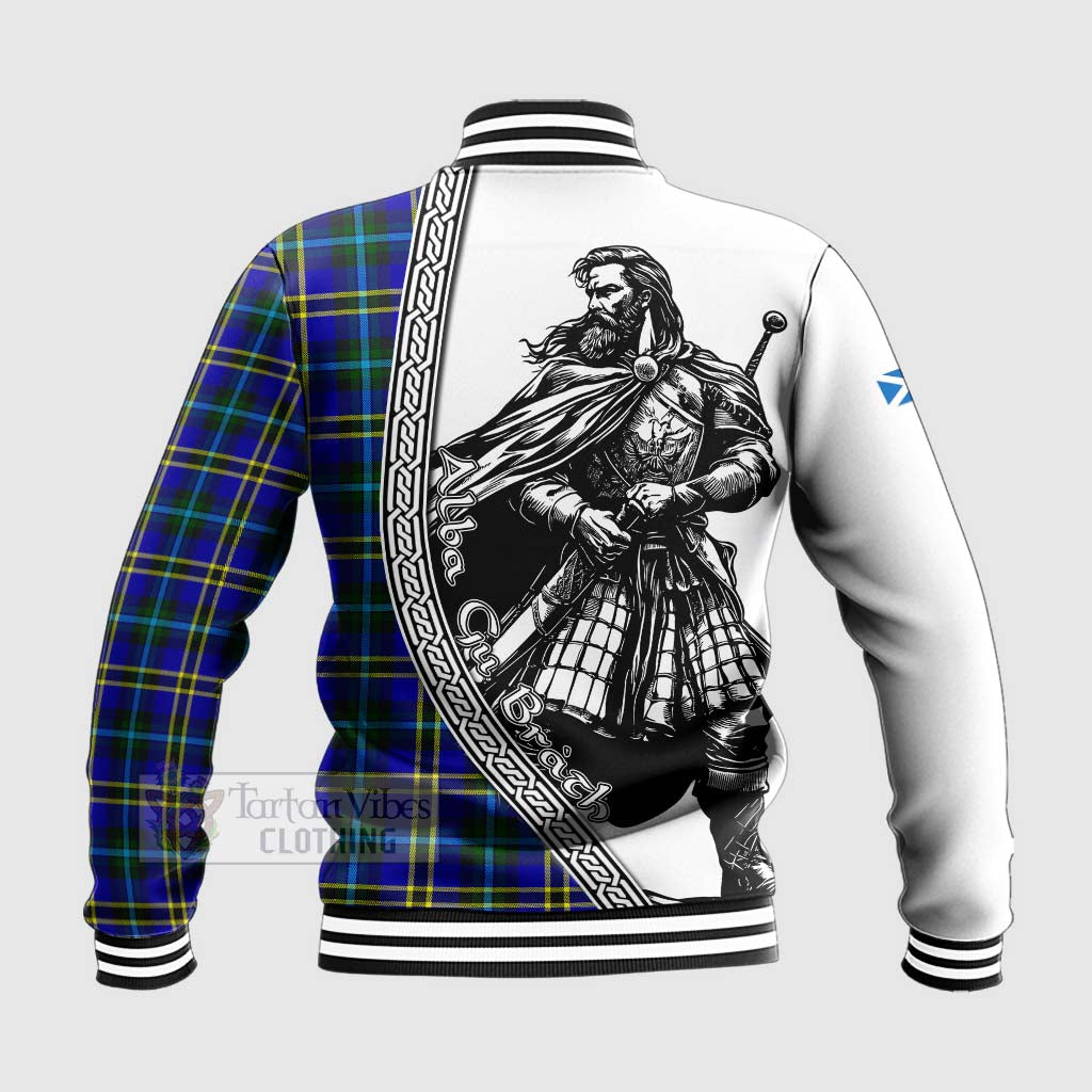 Tartan Vibes Clothing Hope Tartan Clan Crest Baseball Jacket with Highlander Warrior Celtic Style