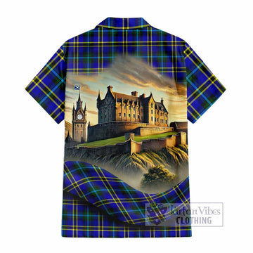 Hope Tartan Family Crest Hawaiian Shirt with Scottish Ancient Castle Style - Tartan Vibes Clothing
