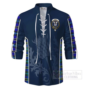 Hope Tartan Ghillie Kilt Shirt with Family Crest and Scottish Thistle Vibes Sport Style