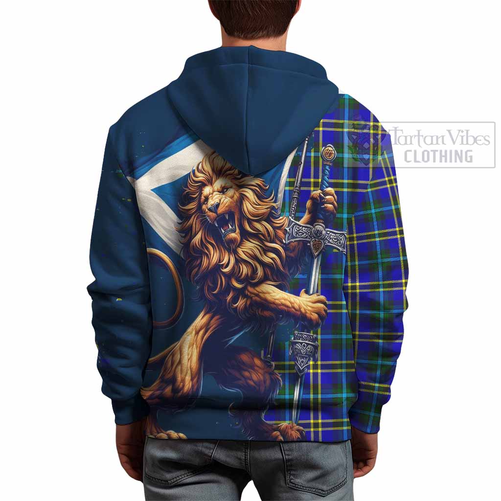 Tartan Vibes Clothing Hope Tartan Family Crest Hoodie with Scottish Majestic Lion