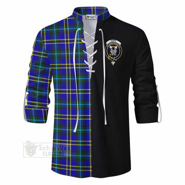 Hope Tartan Ghillie Kilt Shirt with Family Crest and Half Of Me Style