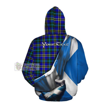 Hope Tartan Cotton Hoodie with Family Crest Scotland Patriotic Style Pullover Hoodie - Tartan Vibes Clothing