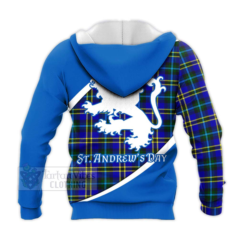 Tartan Vibes Clothing Hope Family Crest Tartan Knitted Hoodie Celebrate Saint Andrew's Day in Style