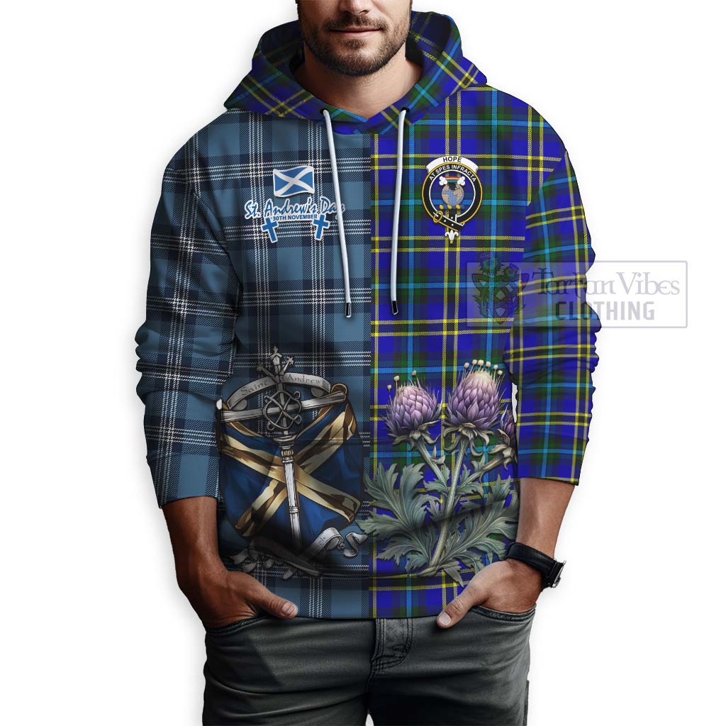 Tartan Vibes Clothing Hope Tartan Hoodie Happy St. Andrew's Day Half Tartan Style