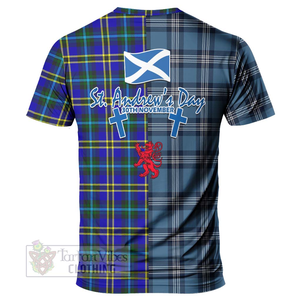 Tartan Vibes Clothing Hope Tartan T-Shirt Happy St. Andrew's Day Half Tartan Style