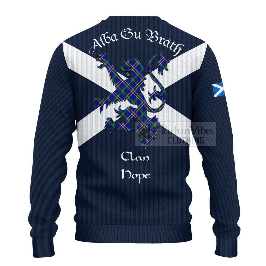 Tartan Vibes Clothing Hope Tartan Lion Rampant Knitted Sweater – Proudly Display Your Heritage with Alba Gu Brath and Clan Name