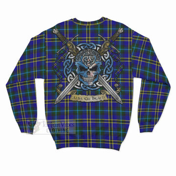 Hope Tartan Sweatshirt with Family Crest Celtic Skull Style