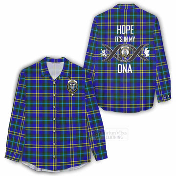 Hope Tartan Women's Casual Shirt with Family Crest DNA In Me Style