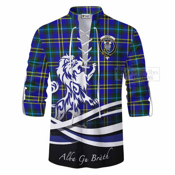 Hope Tartan Ghillie Kilt Shirt with Alba Gu Brath Regal Lion Emblem