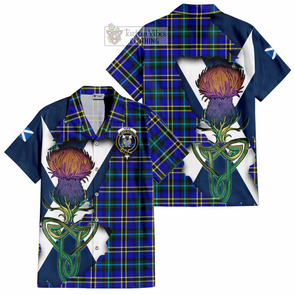 Hope Tartan Family Crest Hawaiian Shirt Scottish Thistle Celtic Inspired - Tartan Vibes Clothing