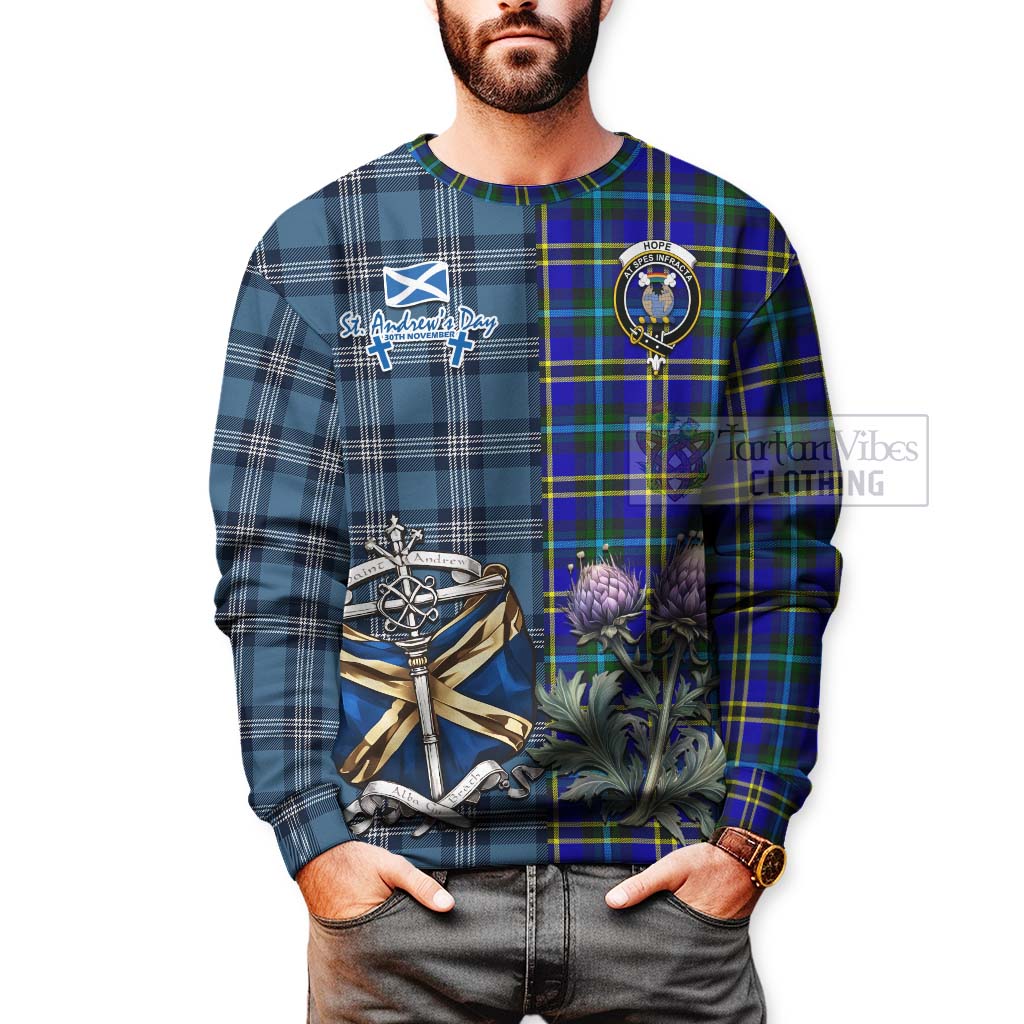 Hope Tartan Sweatshirt Happy St. Andrew's Day Half Tartan Style - Tartan Vibes Clothing