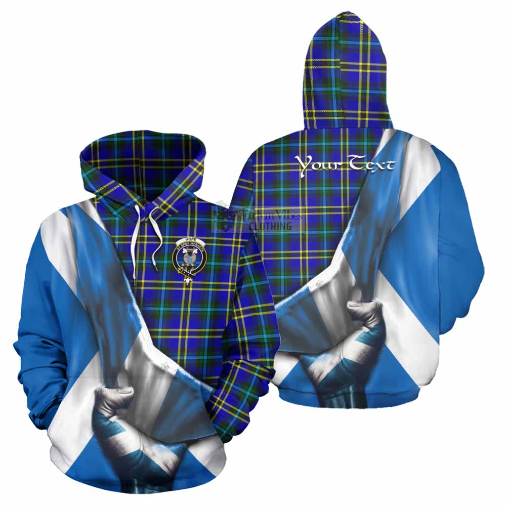 Tartan Vibes Clothing Hope Tartan Hoodie with Family Crest Scotland Patriotic Style