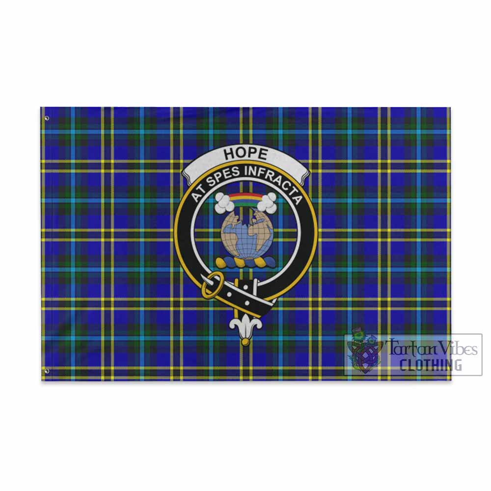 Tartan Vibes Clothing Hope Tartan House Flag with Family Crest