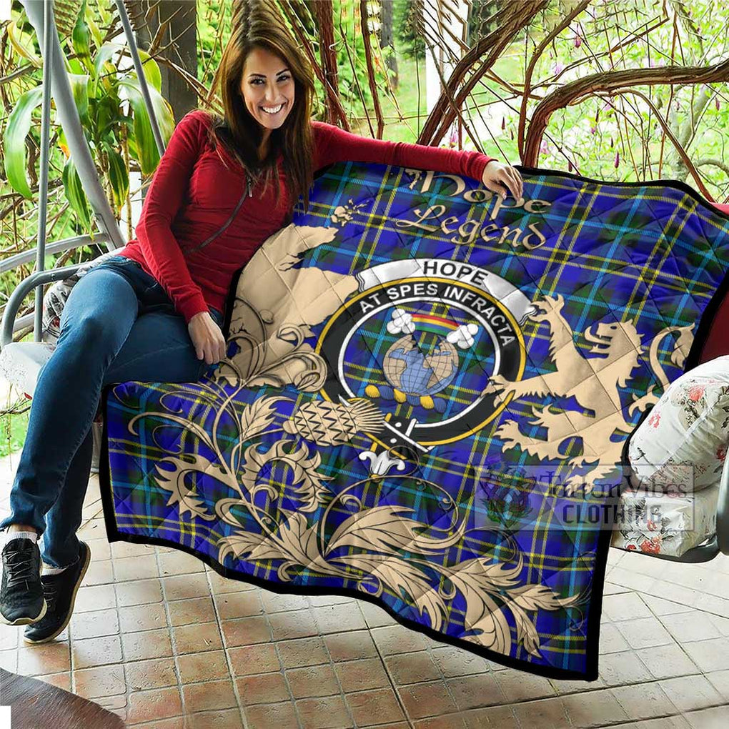 Tartan Vibes Clothing Hope Tartan Quilt with Family Crest and Scottish Symbol Style