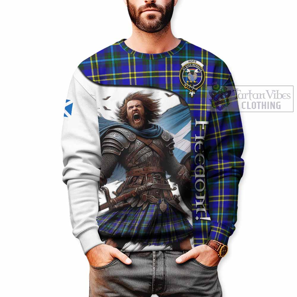 Tartan Vibes Clothing Hope Crest Tartan Sweatshirt Inspired by the Freedom of Scottish Warrior