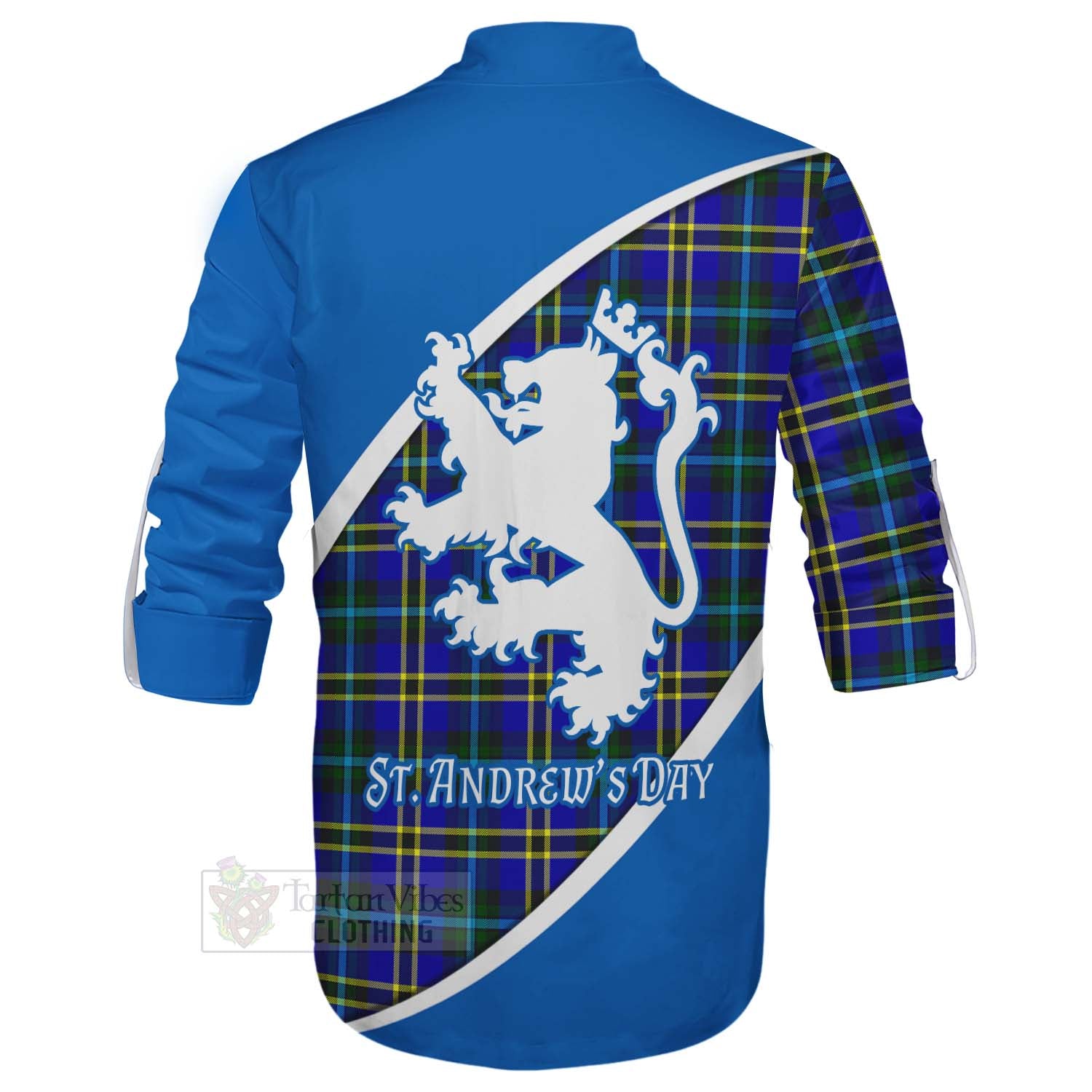 Tartan Vibes Clothing Hope Family Crest Tartan Ghillie Kilt Shirt Celebrate Saint Andrew's Day in Style