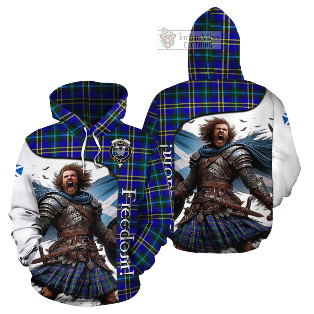 Tartan Vibes Clothing Hope Crest Tartan Cotton Hoodie Inspired by the Freedom of Scottish Warrior