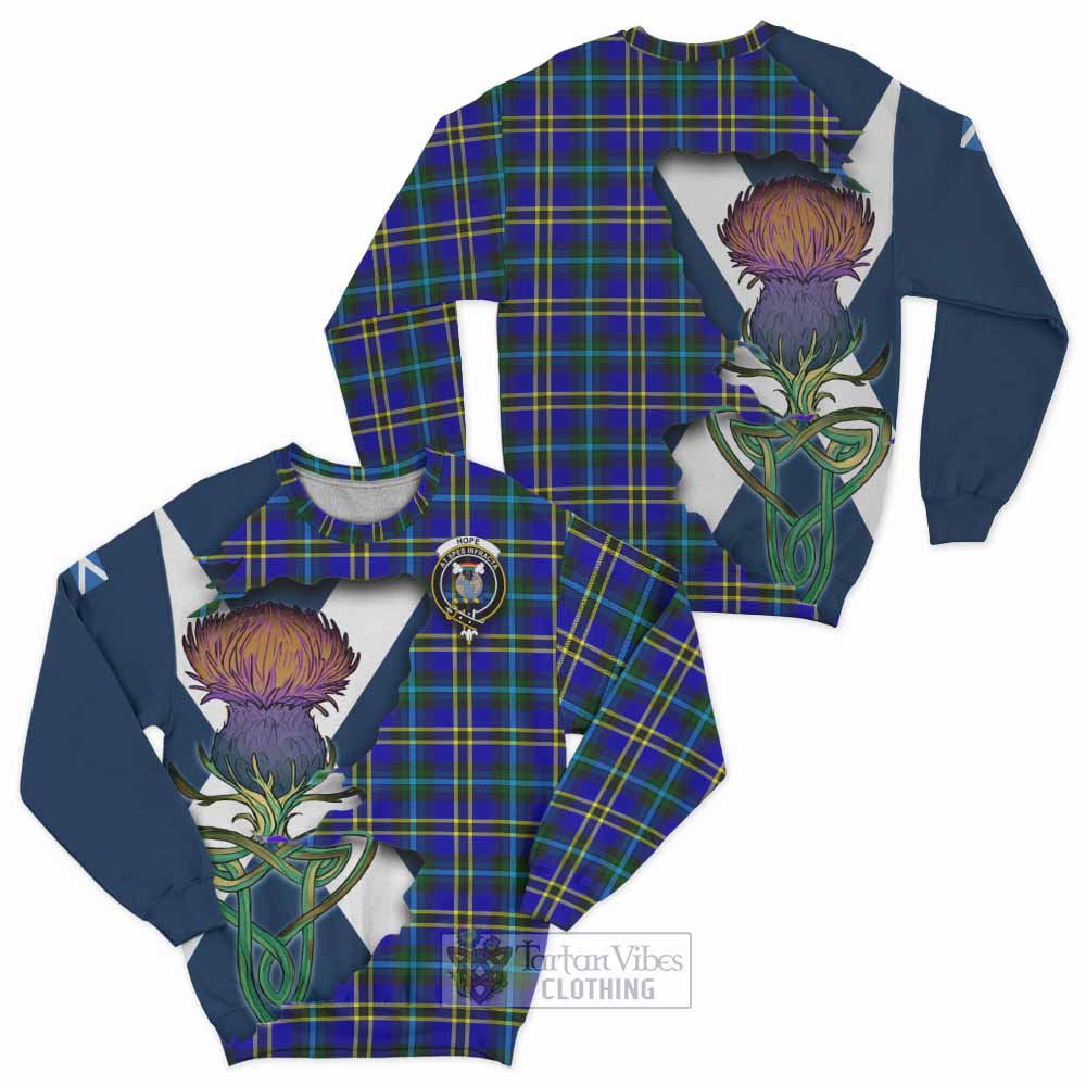 Hope Tartan Family Crest Sweatshirt Scottish Thistle Celtic Inspired - Tartan Vibes Clothing
