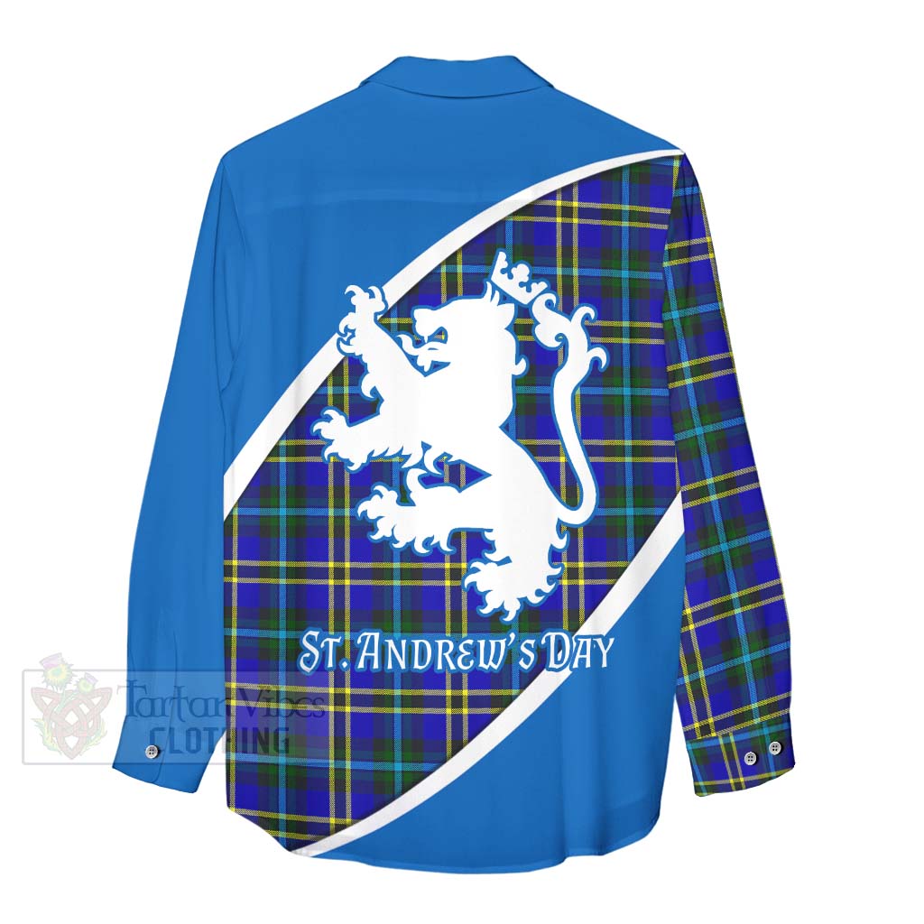 Tartan Vibes Clothing Hope Family Crest Tartan Women's Casual Shirt Celebrate Saint Andrew's Day in Style