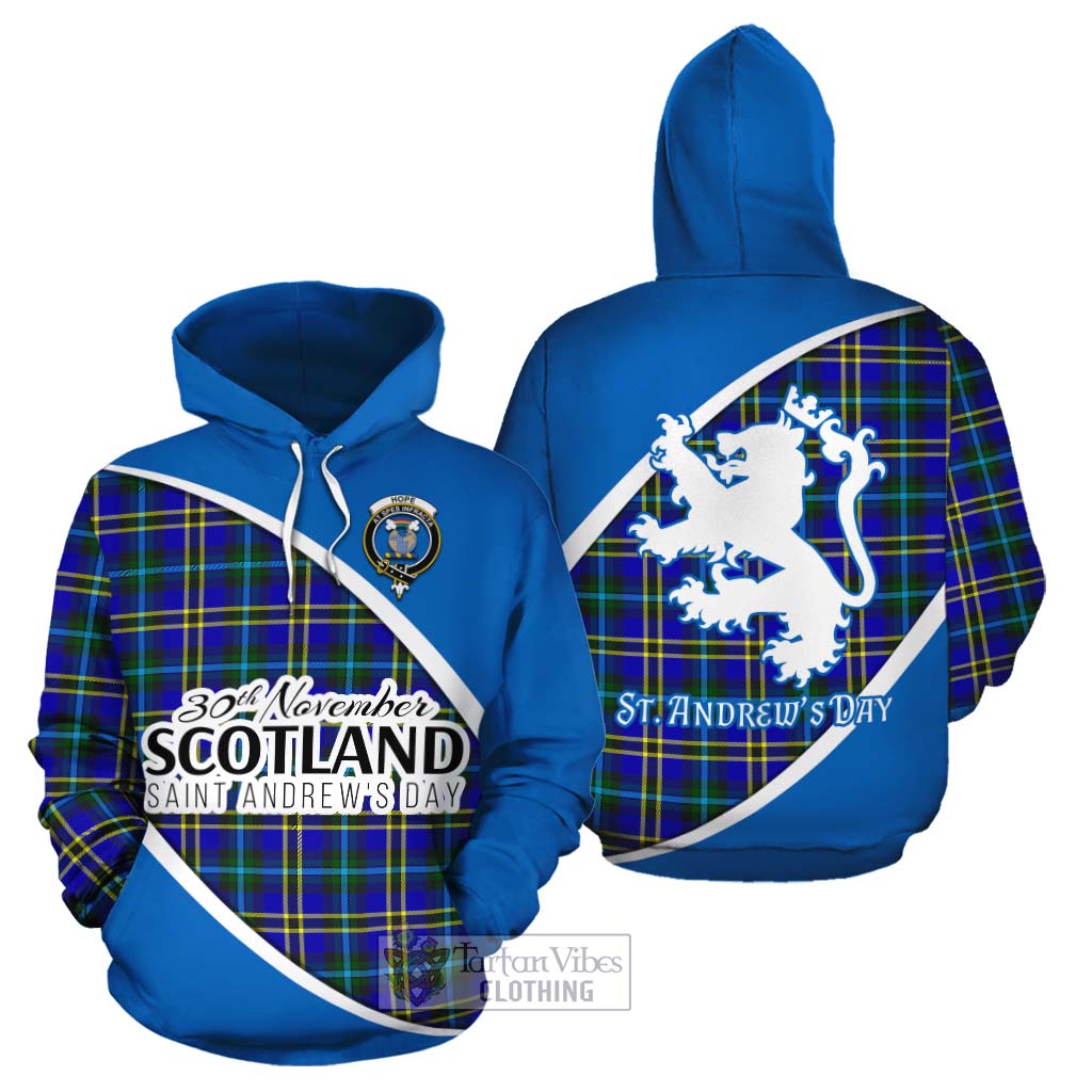 Tartan Vibes Clothing Hope Family Crest Tartan Cotton Hoodie Celebrate Saint Andrew's Day in Style