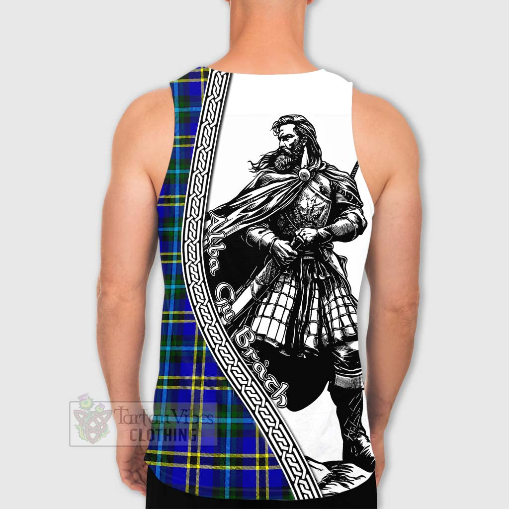 Hope Tartan Clan Crest Men's Tank Top with Highlander Warrior Celtic Style - Tartan Vibes Clothing