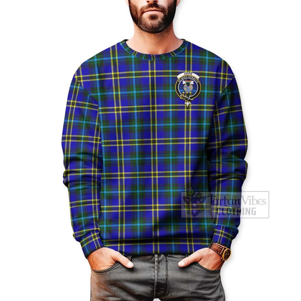 Hope Tartan Sweatshirt with Family Crest Celtic Skull Style - Tartan Vibes Clothing