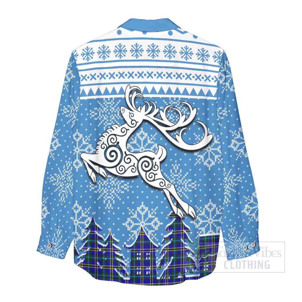 Tartan Vibes Clothing Hope Clan Christmas Women's Casual Shirt Celtic Reindeer Style