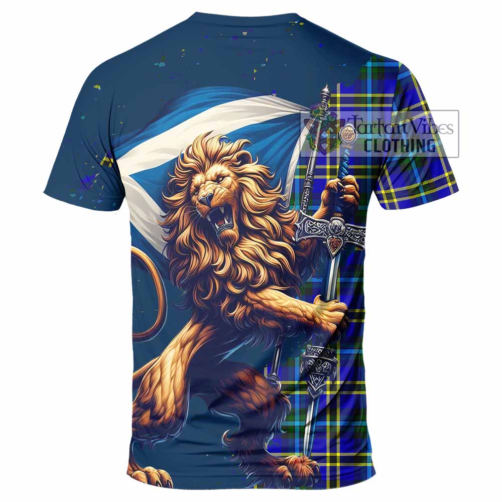 Tartan Vibes Clothing Hope Tartan Family Crest T-Shirt with Scottish Majestic Lion