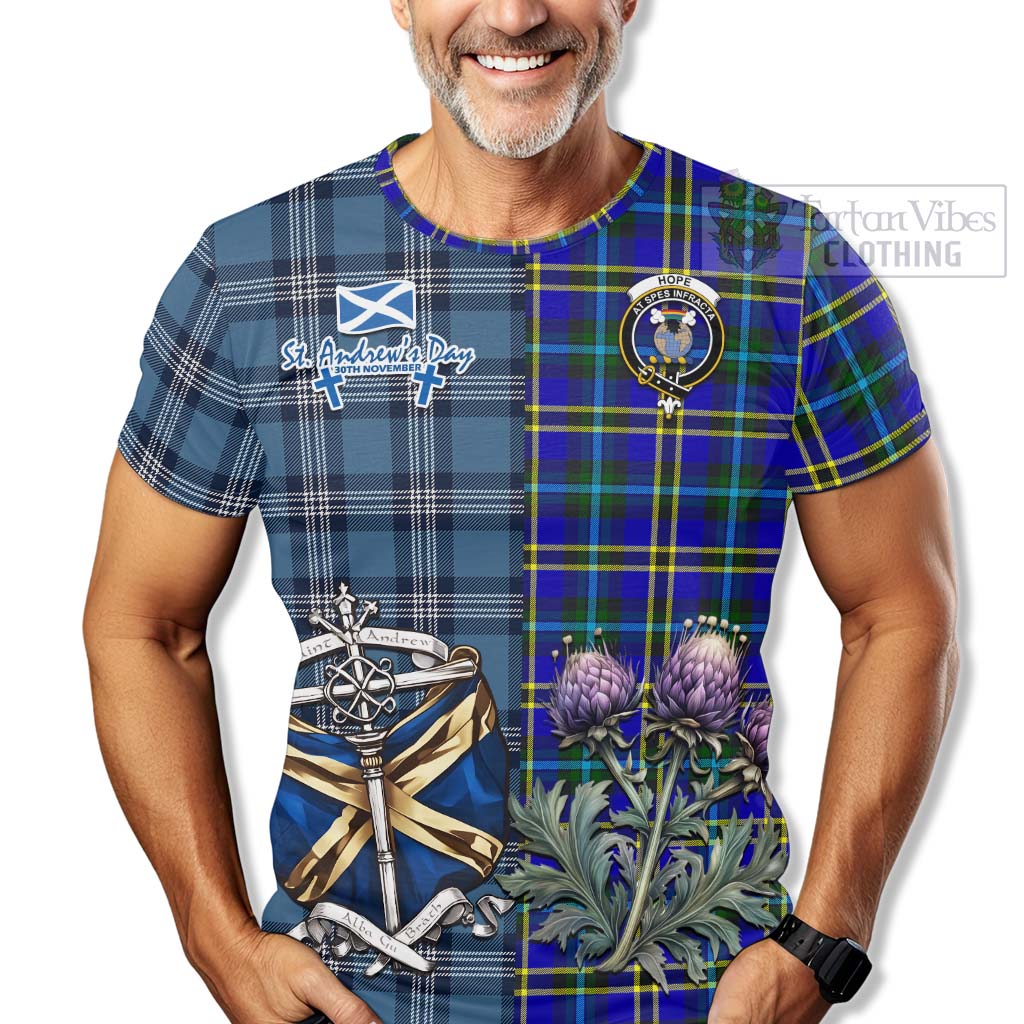 Tartan Vibes Clothing Hope Tartan T-Shirt Happy St. Andrew's Day Half Tartan Style