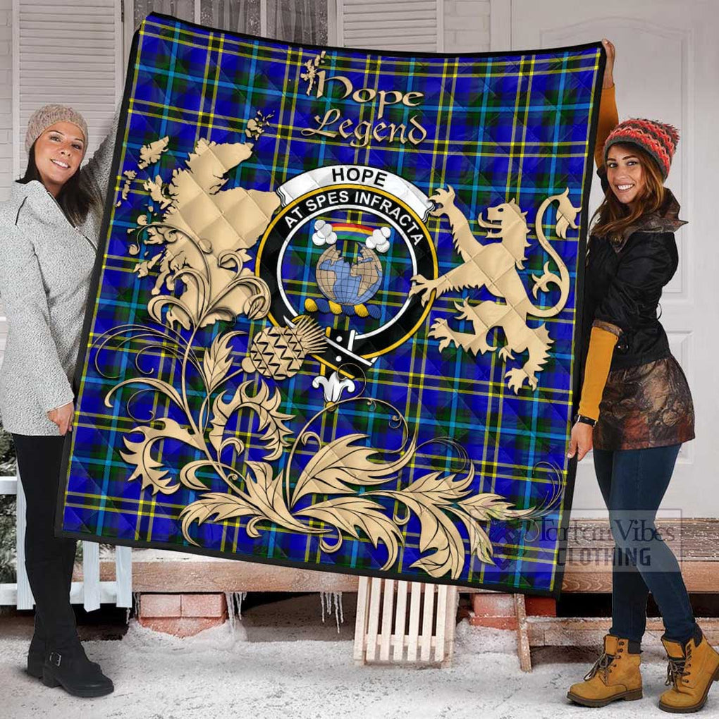 Tartan Vibes Clothing Hope Tartan Quilt with Family Crest and Scottish Symbol Style