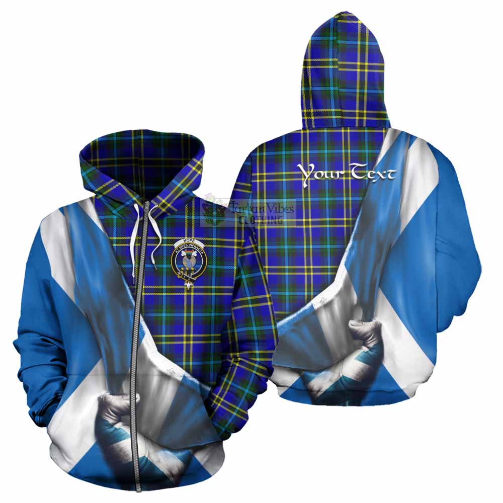 Tartan Vibes Clothing Hope Tartan Hoodie with Family Crest Scotland Patriotic Style