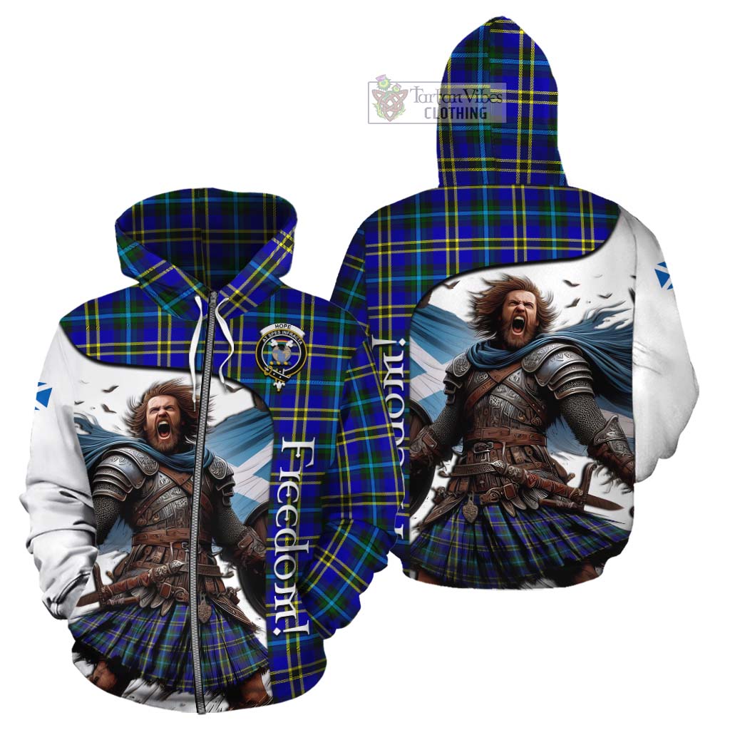 Tartan Vibes Clothing Hope Crest Tartan Cotton Hoodie Inspired by the Freedom of Scottish Warrior