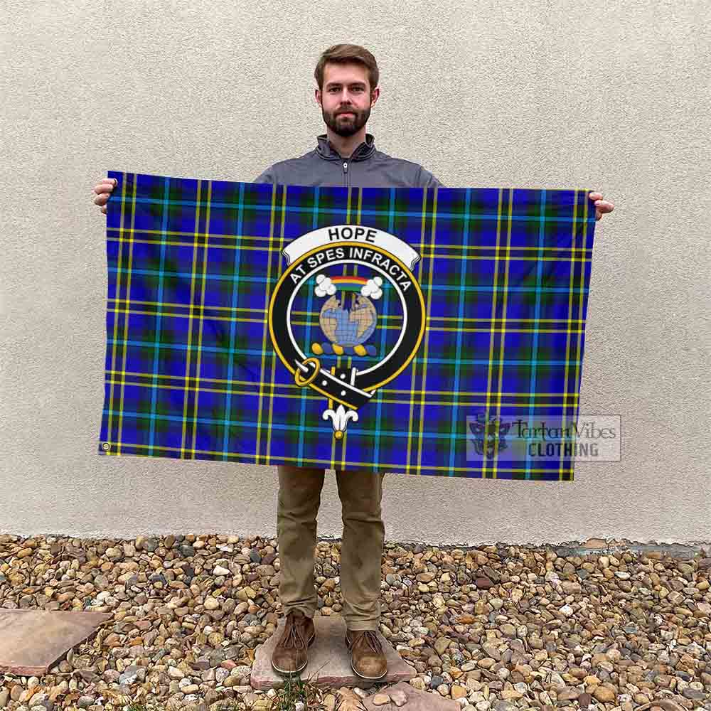 Tartan Vibes Clothing Hope Tartan House Flag with Family Crest