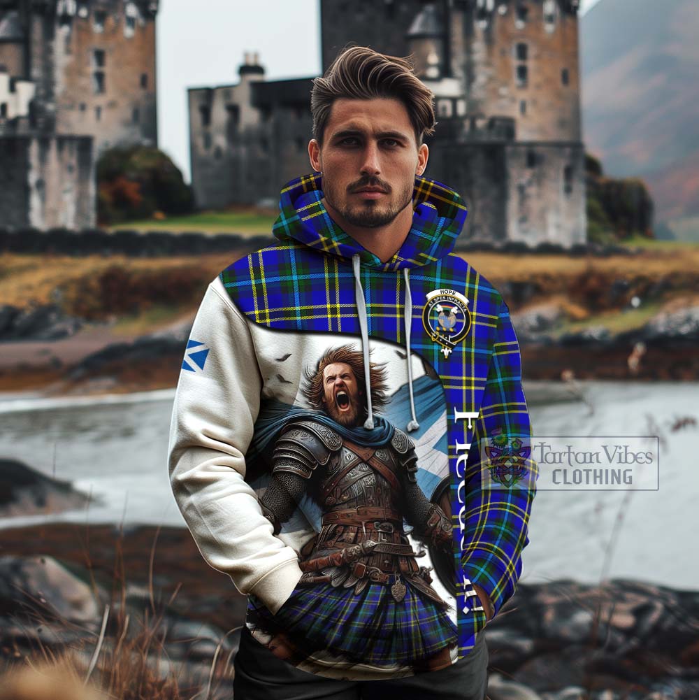 Tartan Vibes Clothing Hope Crest Tartan Cotton Hoodie Inspired by the Freedom of Scottish Warrior