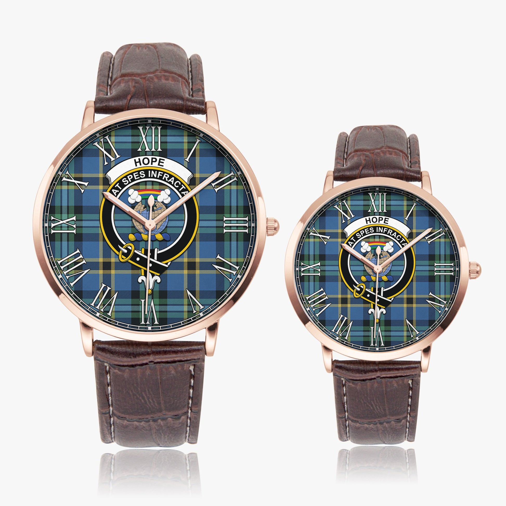 Hope Ancient Tartan Family Crest Leather Strap Quartz Watch - Tartanvibesclothing