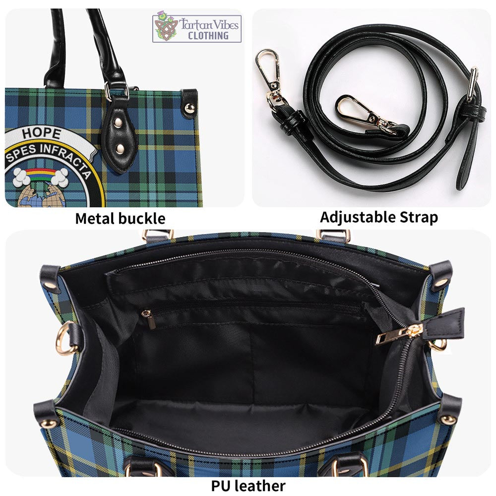 Tartan Vibes Clothing Hope Ancient Tartan Luxury Leather Handbags with Family Crest