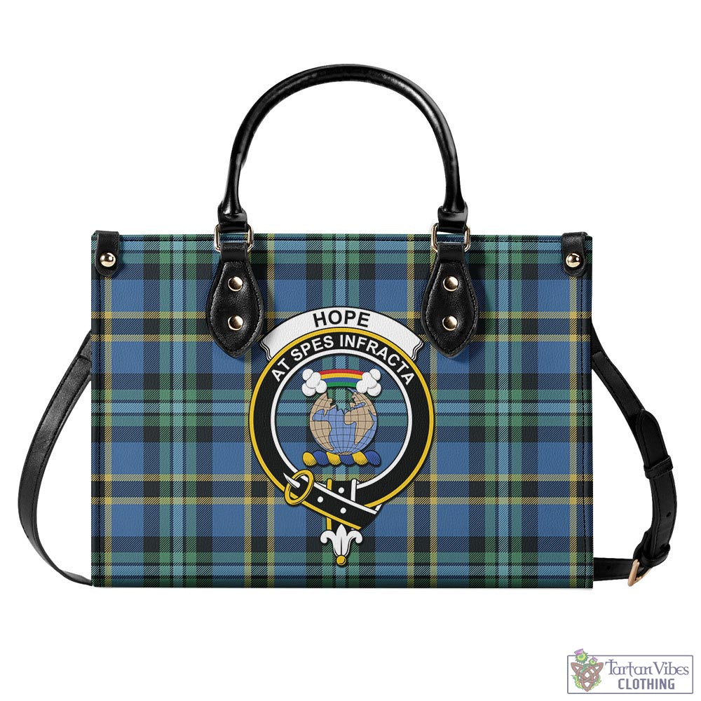 Tartan Vibes Clothing Hope Ancient Tartan Luxury Leather Handbags with Family Crest