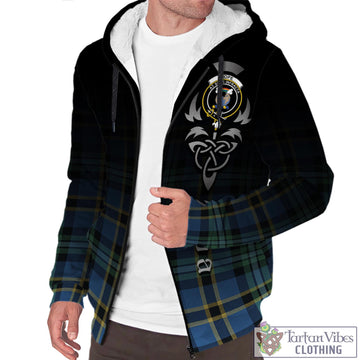 Hope Ancient Tartan Sherpa Hoodie Featuring Alba Gu Brath Family Crest Celtic Inspired