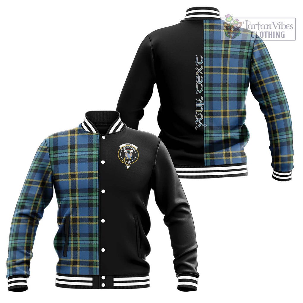 Hope Ancient Tartan Baseball Jacket with Family Crest and Half Of Me Style Unisex - Tartanvibesclothing Shop