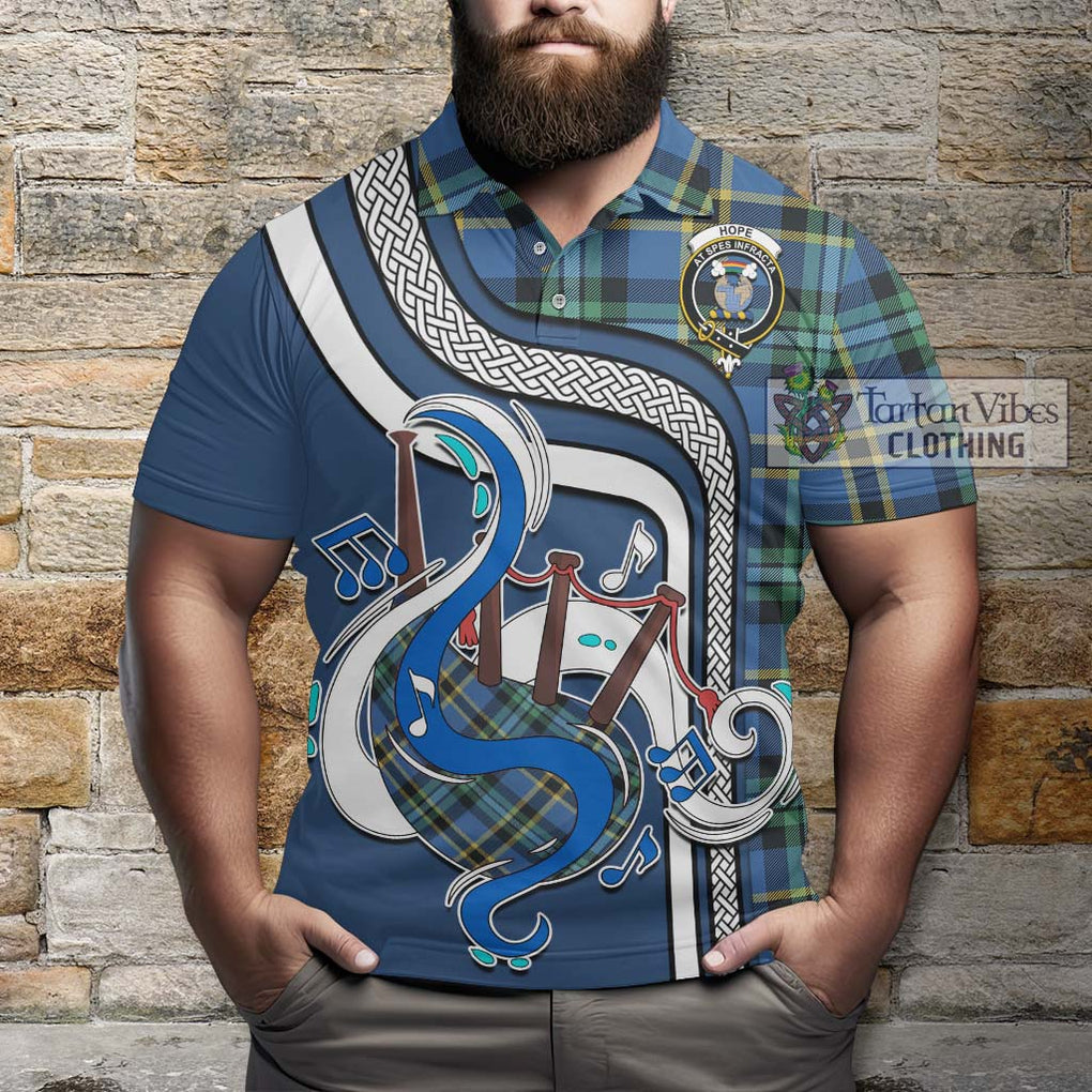 Tartan Vibes Clothing Hope Ancient Tartan Polo Shirt with Epic Bagpipe Style