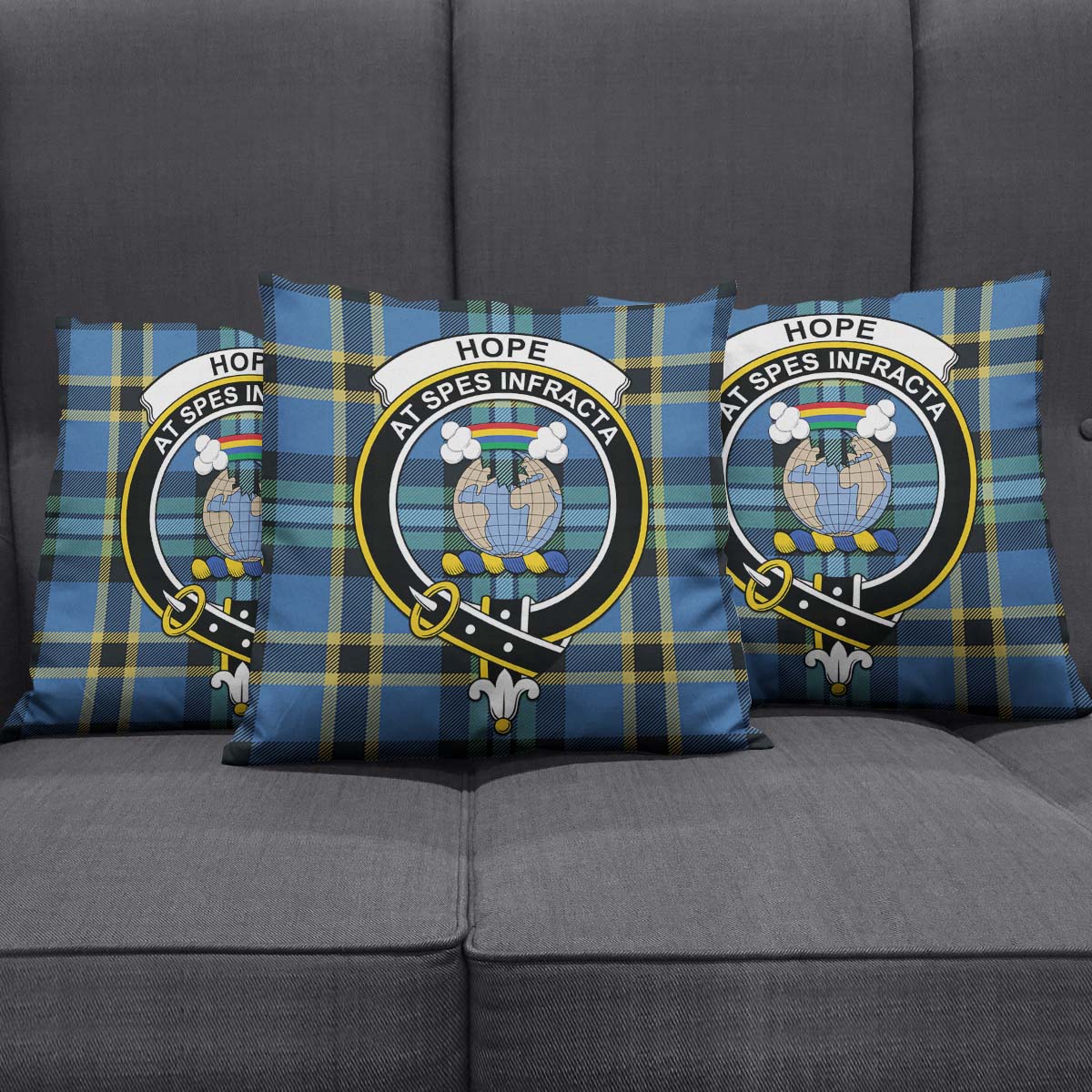 Hope Ancient Tartan Pillow Cover with Family Crest Square Pillow Cover - Tartanvibesclothing