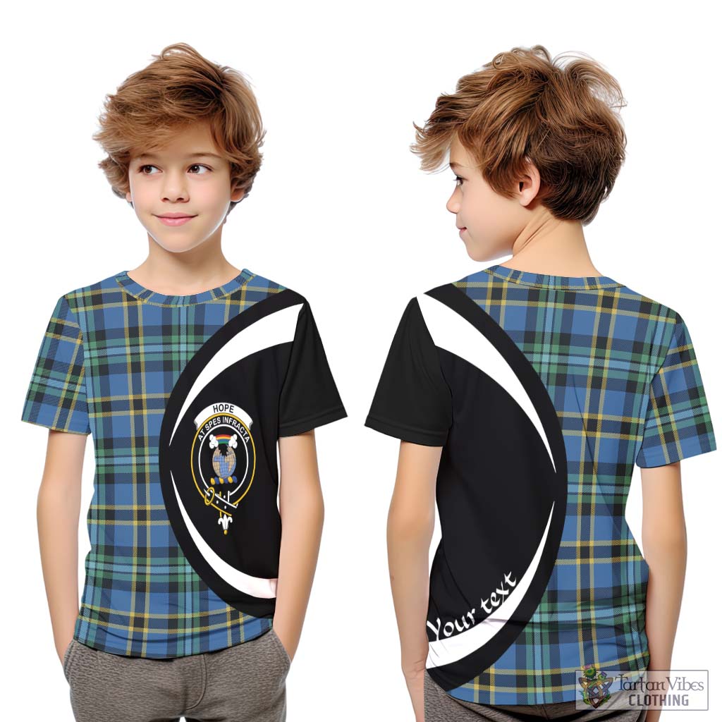 Hope Ancient Tartan Kid T-Shirt with Family Crest Circle Style Youth XL Size14 - Tartan Vibes Clothing