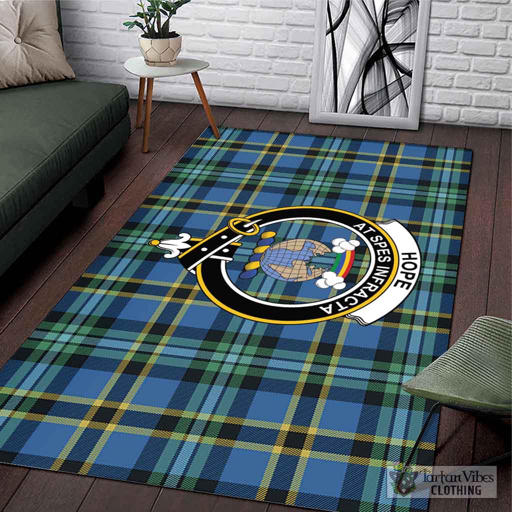 Tartan Vibes Clothing Hope Ancient Tartan Area Rug with Family Crest