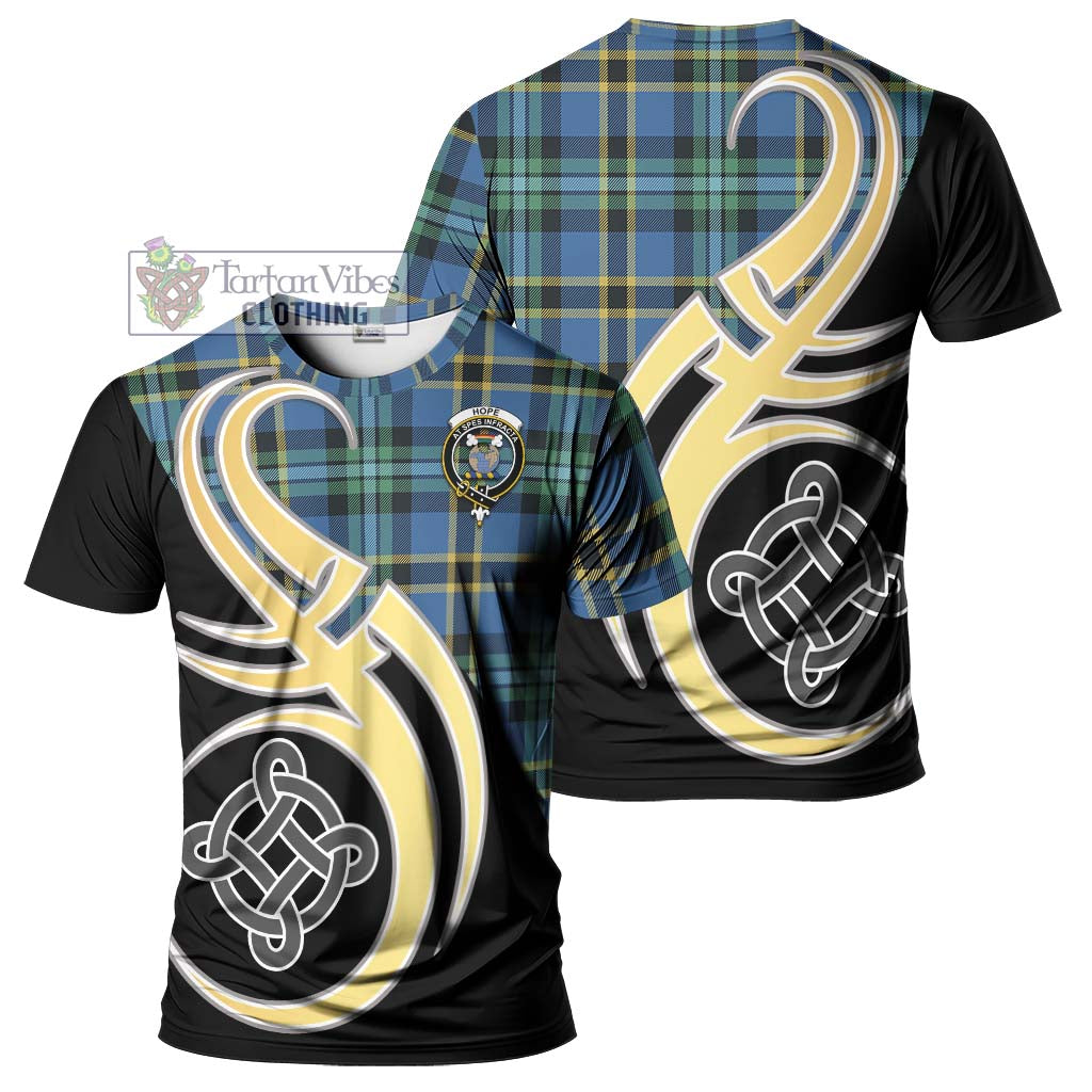 Tartan Vibes Clothing Hope Ancient Tartan T-Shirt with Family Crest and Celtic Symbol Style